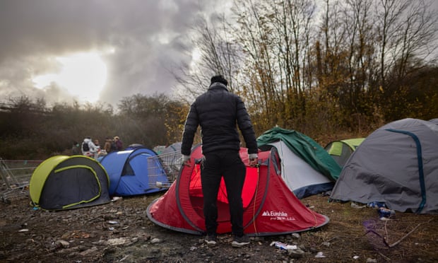 But charities say that the number of people in camps in France’s northern region is down overall because of the autumn cold