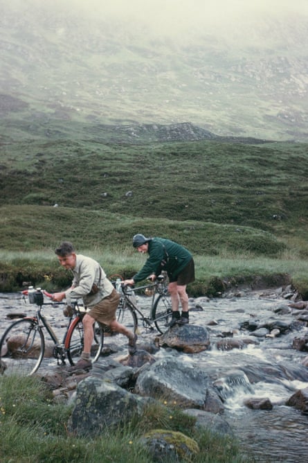 Crossing a stream on Corrie Coillie in Scotland 1959