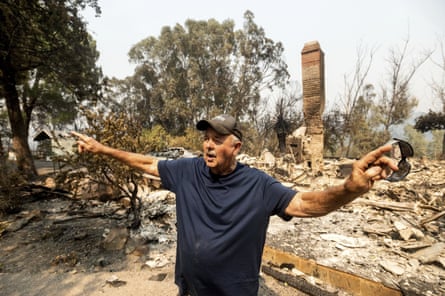 Hank Hanson, 81, describes the path the LNU Lightning Complex fires took to reach his Vacaville, home.