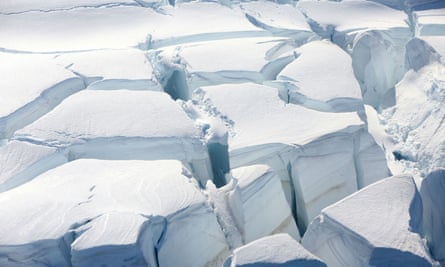 Melting point: cracks in the ice are a result of climate change.