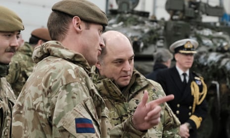 UK defence secretary Ben Wallace (centre) at the Ukraine military aid meeting in Tapa military camp, Estonia.