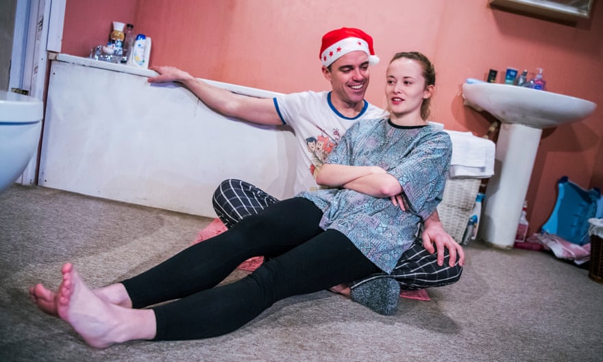 Buoyant … Joseph Thompson as Jonny and Shannon Tarbet as his daughter, Billie, in Yous Two.