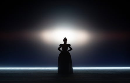 Silhouette of Mary on stage