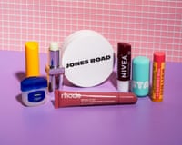 Different lip balms photographed together