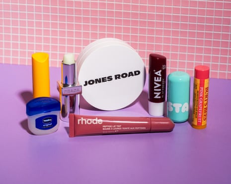 Different lip balms photographed together