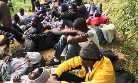 Refugees hide in the woods before attempting to cross the French-Italian border near Ventimiglia.