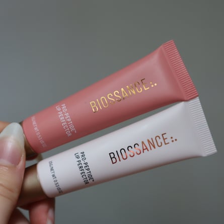 Two tubes of Biossance Pro-Peptide Lip Perfector.