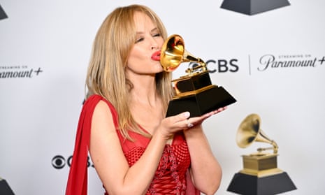 Kylie Minogue with her Grammy