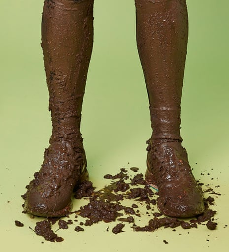 Legs covered in mud