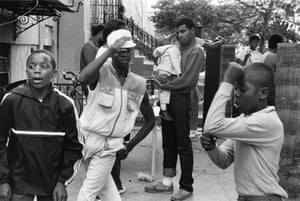 Martine Barrat, New York, 1984 These are the breakers, Block Party, Harlem, 1984Martine Barrat is a French photographer and videographer. Barrat moved to New York in 1968 and has worked extensively in the ares of South Bronx and Harlem, including the work Harlem in My Heart, presented at the Maison Européenne de la Photographie.These are the breakers was named Best photo of the year in LIFE magazine’s 1984 publication.