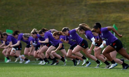 England players running during a training session