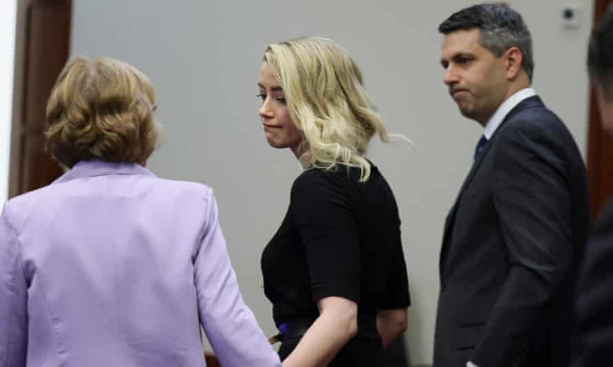 Amber Heard in court in Virginia during the trial.