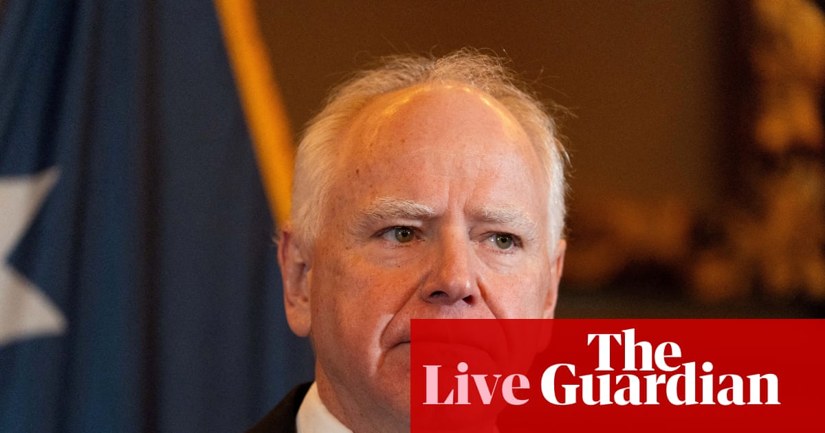 Tim Walz accuses Trump of withholding $259m in Medicaid funds ‘to punish blue states’ – live