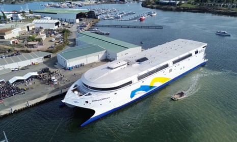 World's largest' electric ship measuring 130 metres launched by Tasmanian boatbuilder | Tasmania | The Guardian