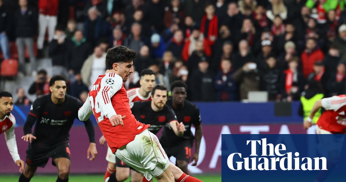 Havertz’s late penalty on return to Leverkusen rescues first-leg draw for Arsenal