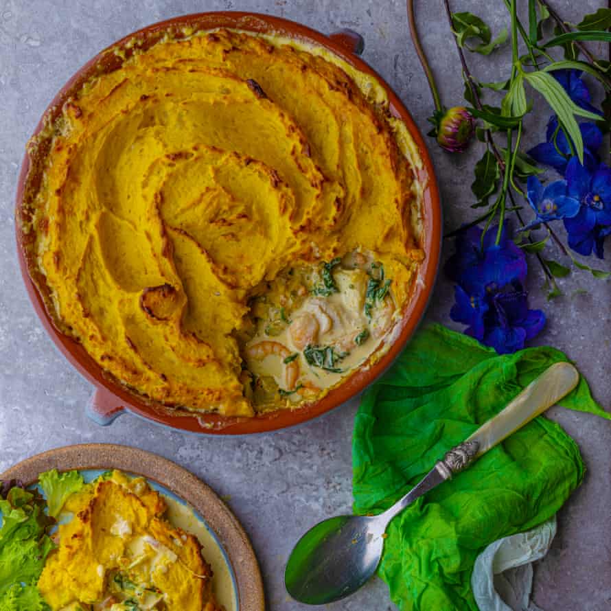 Saffron fish pie by Ravinder Bhogal.