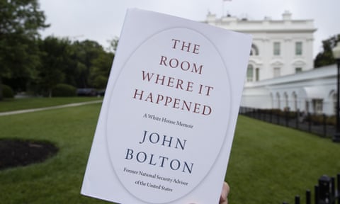 A copy of The Room Where It Happened, by former national security adviser John Bolton, at the White House in Washington.