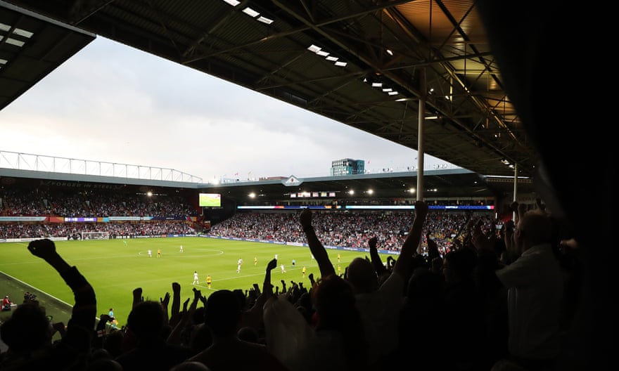 England fans celebrate after Beth Mead scored their side’s first goal.