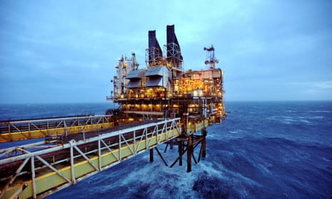 A BP oil platform in the North Sea, about 100 miles east of Aberdeen in Scotland.