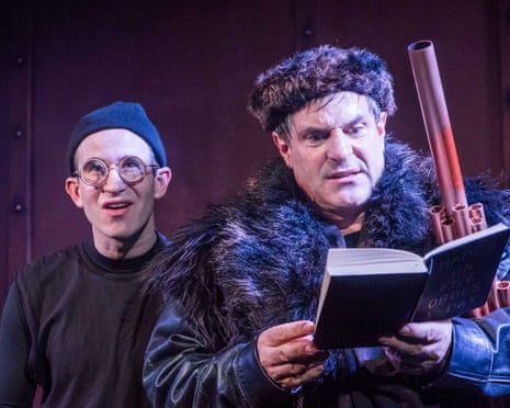 George Rae (Xanthias) and Michael Matus (Dionysos) in The Frogs