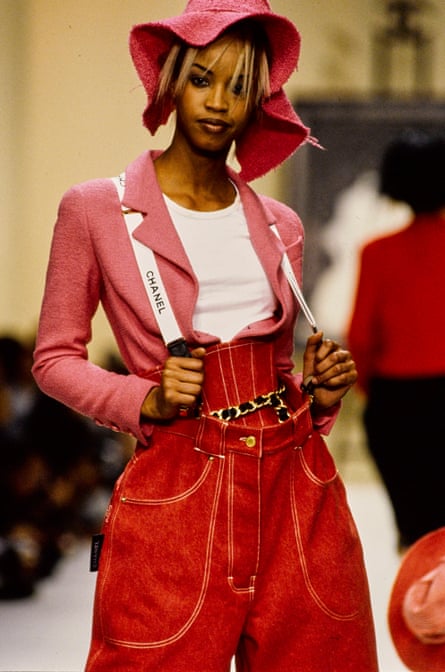 Pop culture on Lagerfeld’s Chanel catwalk, 1994.