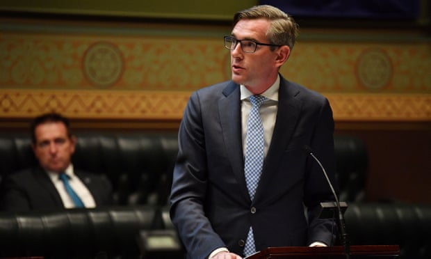 NSW treasurer Dominic Perrottet delivers the 2020-21 state budget