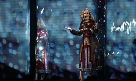 Adele performs at the 2016 Brit awards