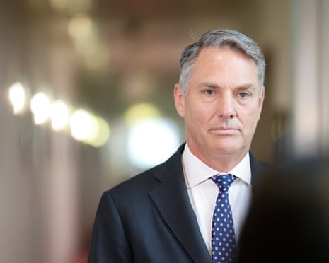 Deputy Prime Minister and Minister for Defence Richard Marles speaks to the media after multiple interviews.