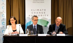 Climate Change Authority members Anthea Harris, Professor David Karoly and Professor Clive Hamilton in 2012.