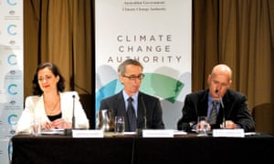 Climate Change Authority members Anthea Harris, Professor David Karoly and Professor Clive Hamilton in 2012. 