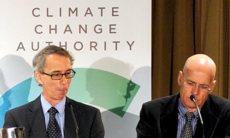 Professors David Karoly and Clive Hamilton at a 2012 Climate Change Authority media conference