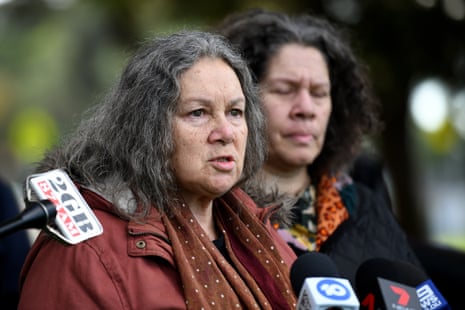 Aunty Rhonda Dixon Grovenor, left, in Sydney in 2020.