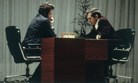 Bobby Fischer, right, and Boris Spassky contest the world championship in Reykjavik, Iceland, in 1972.