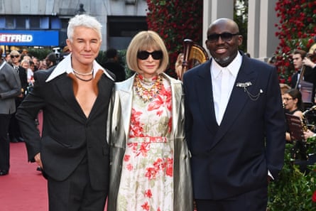 Baz Luhrmann, Anna Wintour and Edward Enninful greet guests at Vogue World