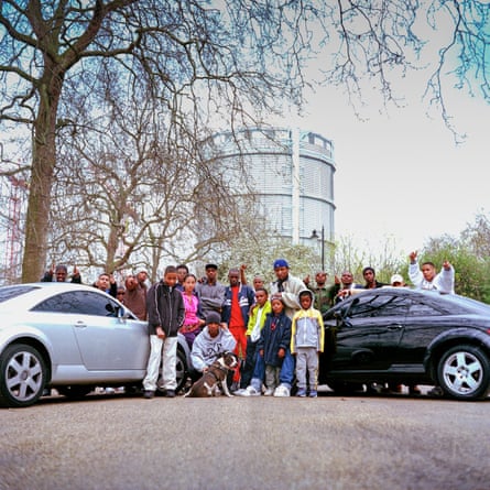 So Solid Crew pictured in Battersea Park, 2001.