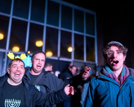 Men outside the synagogue