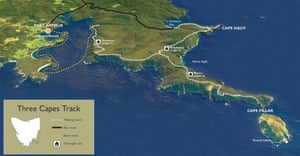 A map of the Three Capes walk