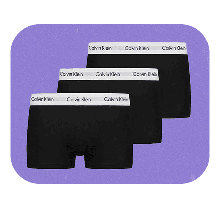 Set of three Calvin Klein boxer shorts in black.