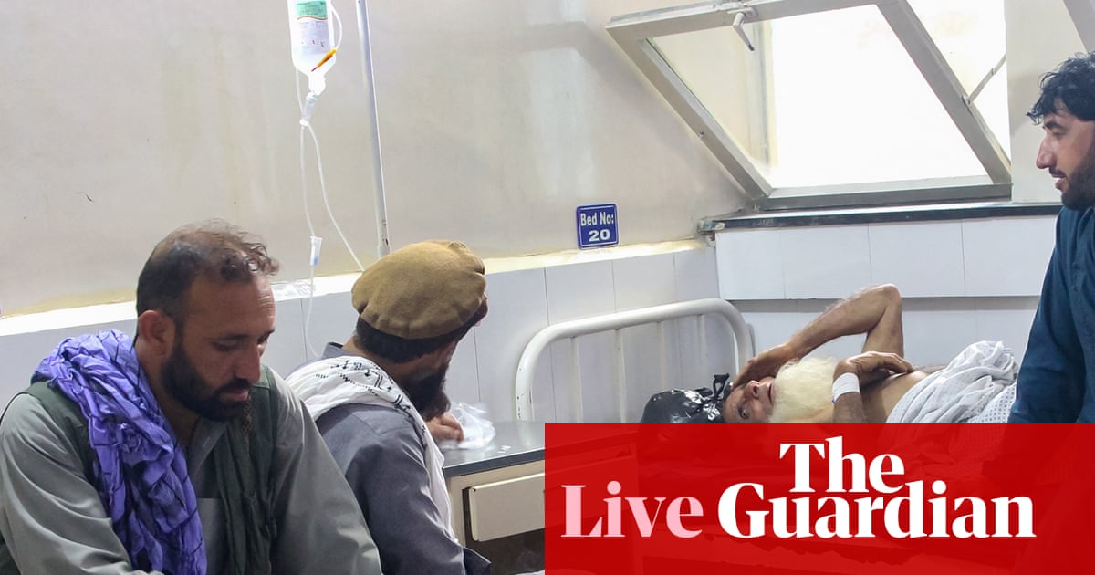 Afghanistan earthquake live: more than 600 dead after shallow quake strikes country's east, state media reports