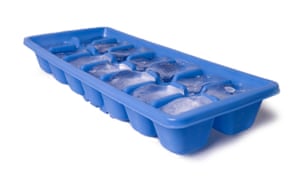 A tray of ice cubes