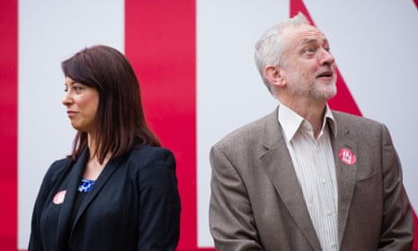 Then shadow minister for young people, Gloria De Piero, and Labour leader Jeremy Corbyn during the referendum campaign in May.