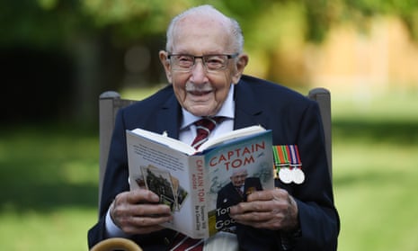 Captain Sir Tom Moore promoting his book