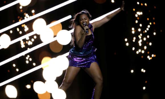 Jessica Mauboy performs during a rehearsal for Eurovision Song