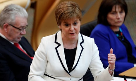 Nicola Sturgeon speaks in the Scottish parliament