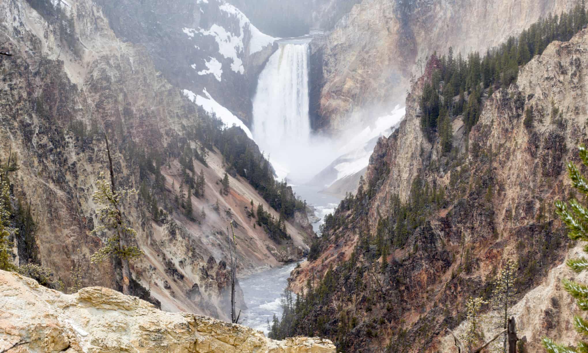 The glory of Yellowstone national park in winter US national and