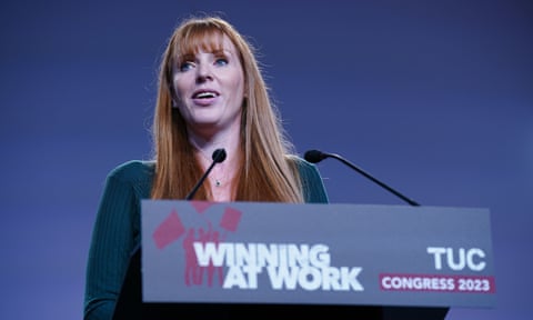 Deputy Labour party leader, Angela Rayner, speaking at the TUC congress in 2023