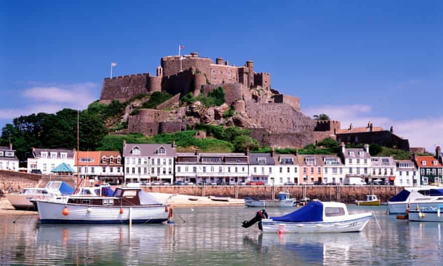 Gorey harbour in Jersey, a UK crown dependency and international finanical centre.