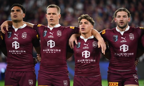 Maroons stand for the anthem