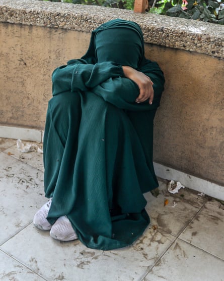 A Palestinian woman mourning a family member.