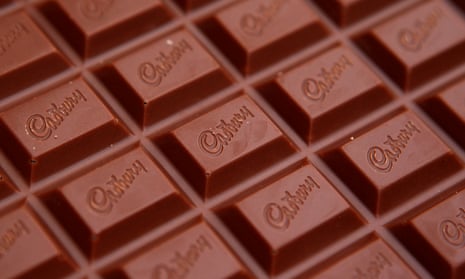 The Cadbury name is seen on a bar of Dairy Milk chocolate